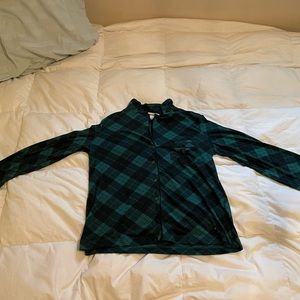 Green and black plaid PJ shirt